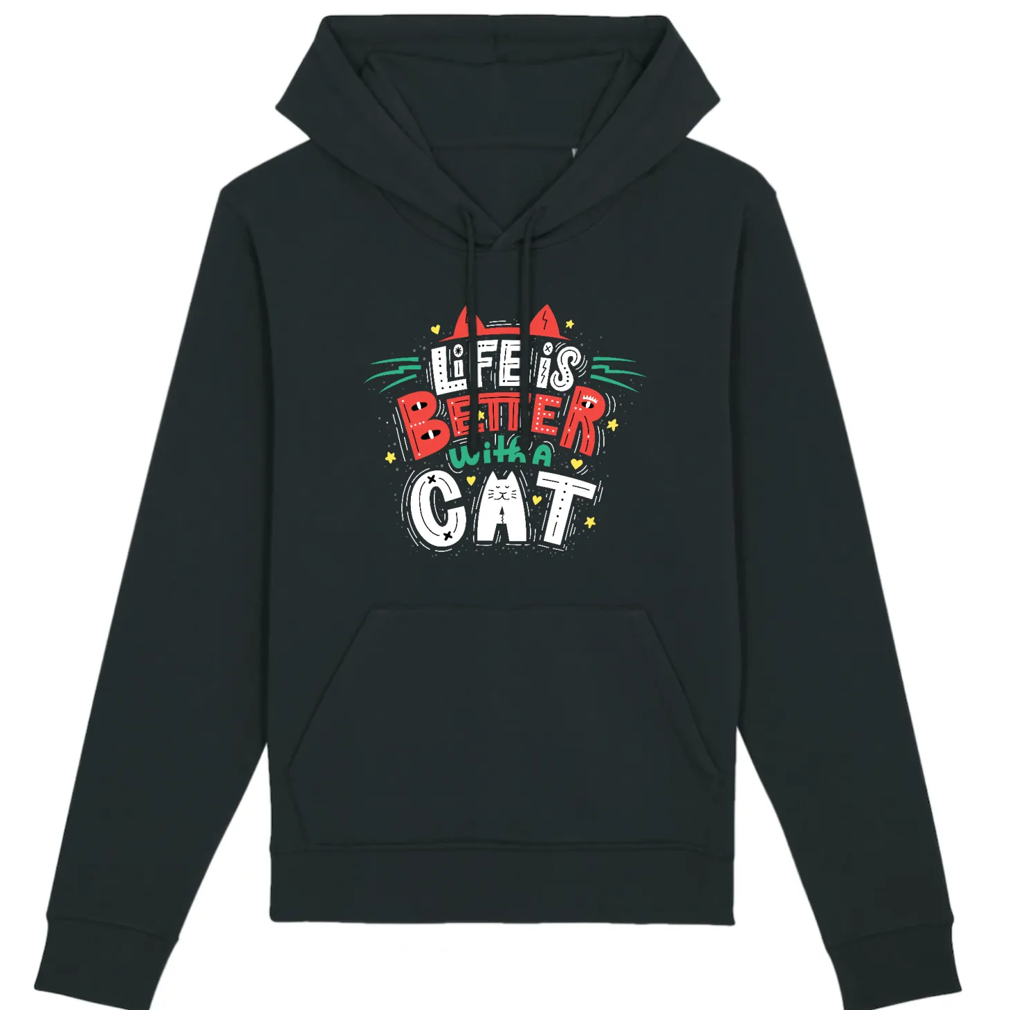 BIO Hoodie | Mit einer Katze ist das Leben besser
