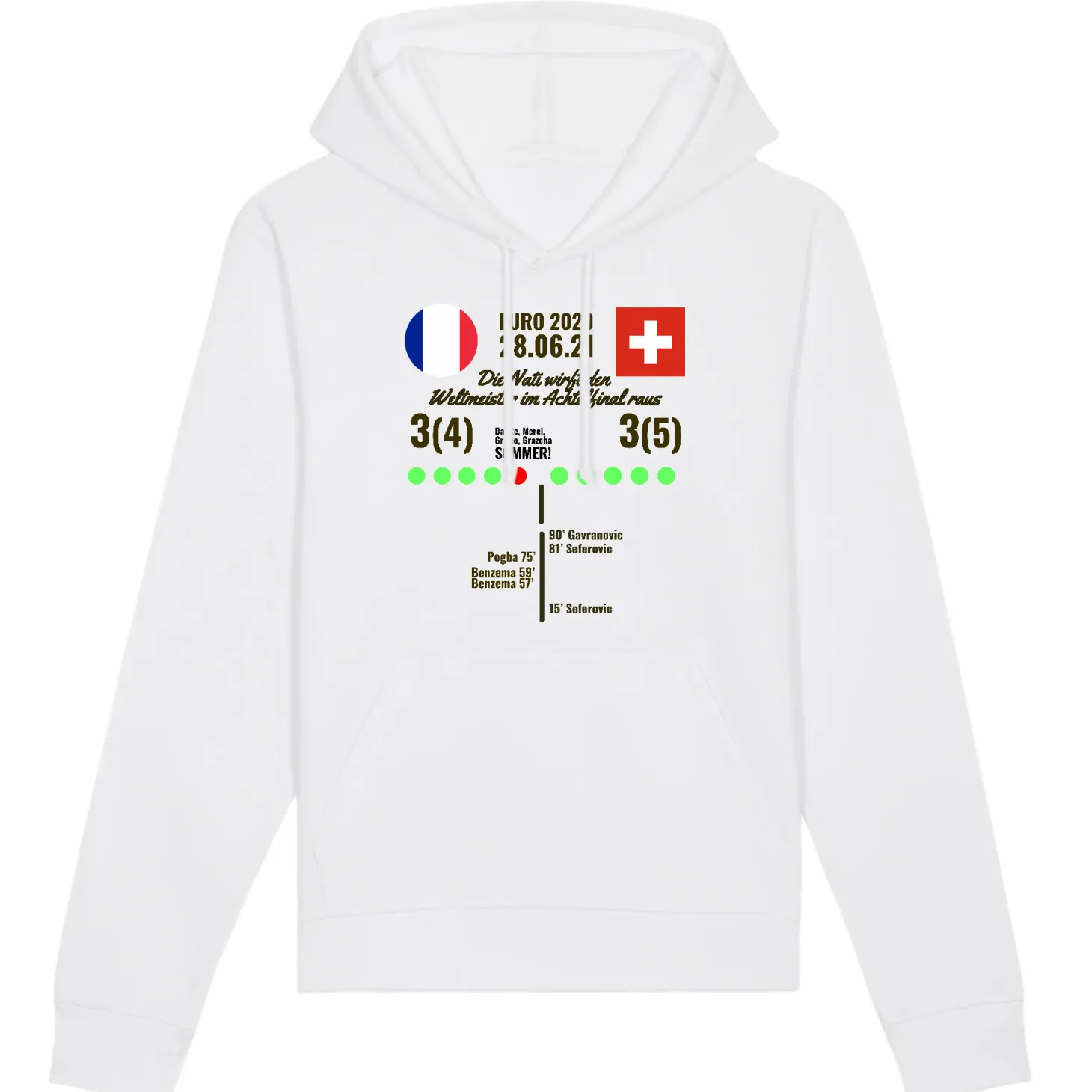 BIO-Hoodie | Frankreich - Schweiz - Euro 2020