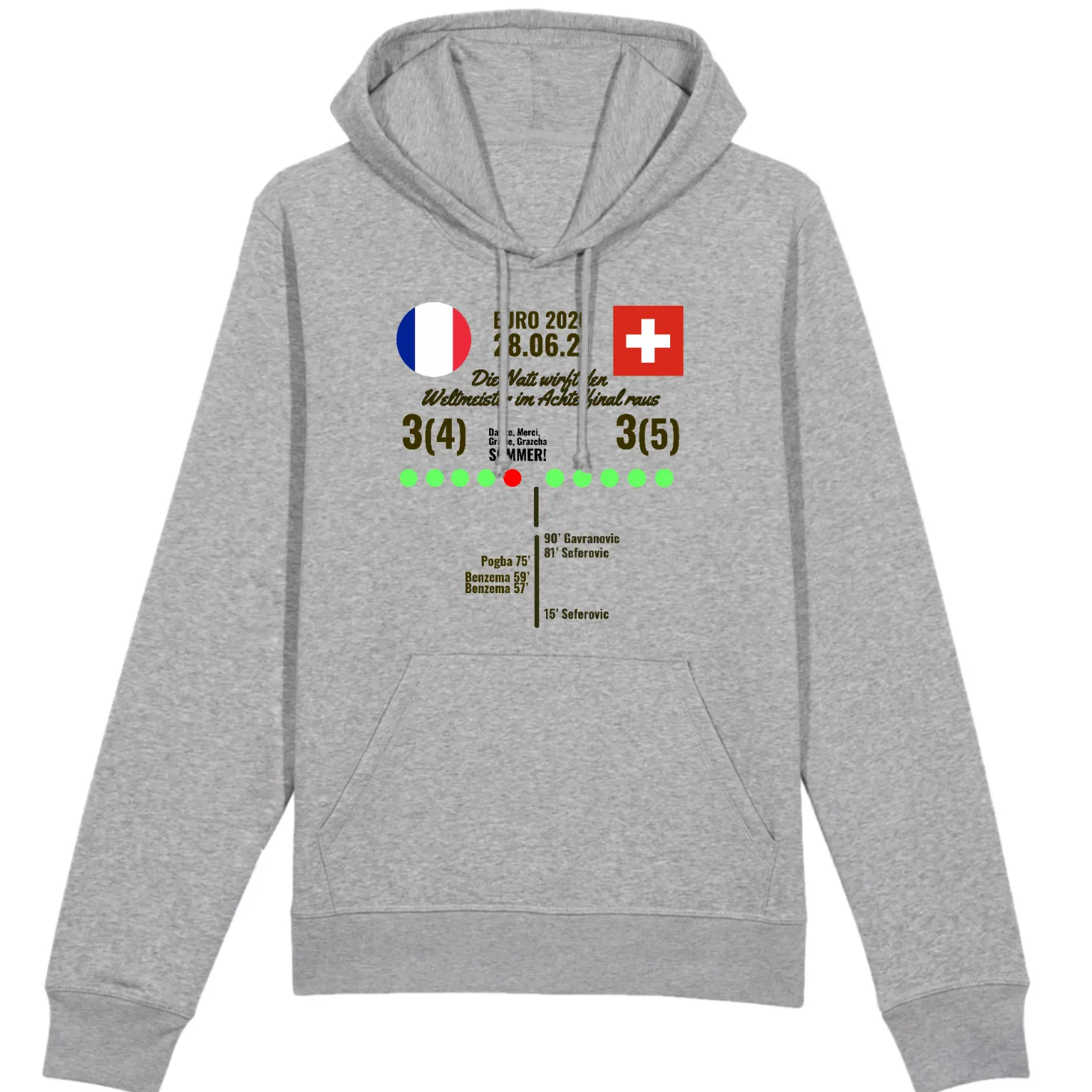 BIO-Hoodie | Frankreich - Schweiz - Euro 2020