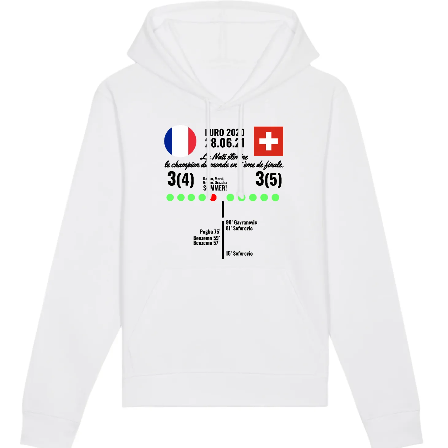 Bio-Hoodie | Spiel Frankreich - Schweiz - Euro 2020
