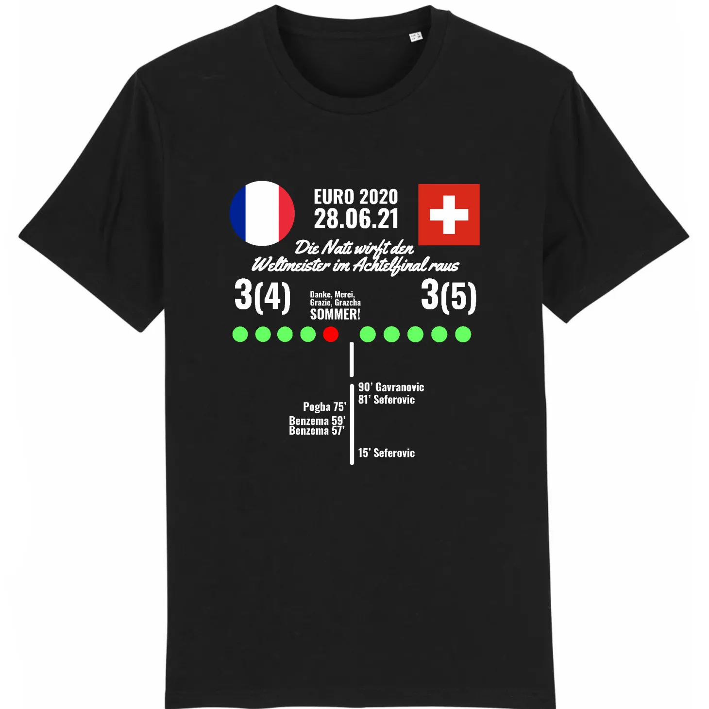 BIO-T-Shirt | Frankreich - Schweiz - Euro 2020
