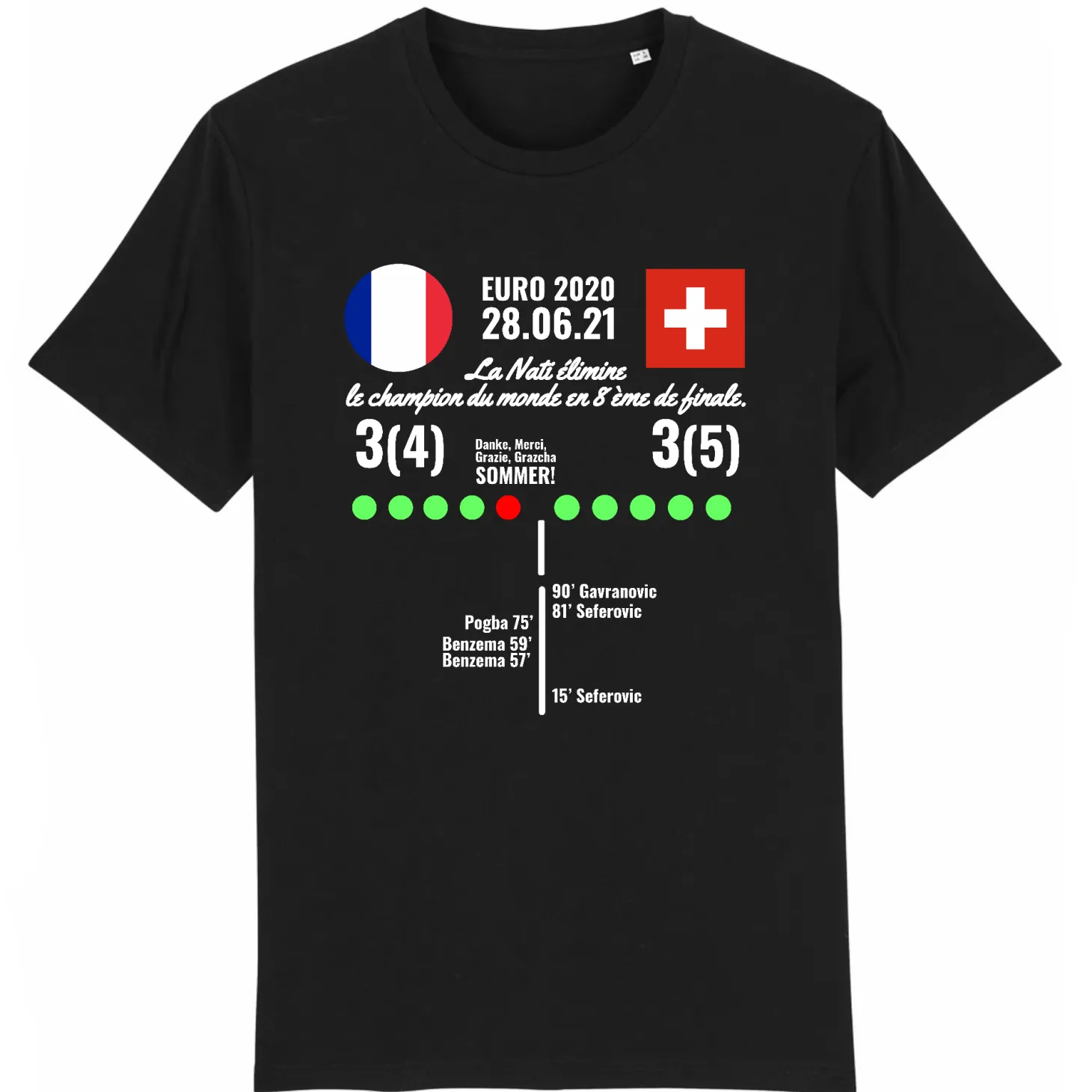BIO-T-Shirt | Spiel Frankreich - Schweiz - Euro 2020