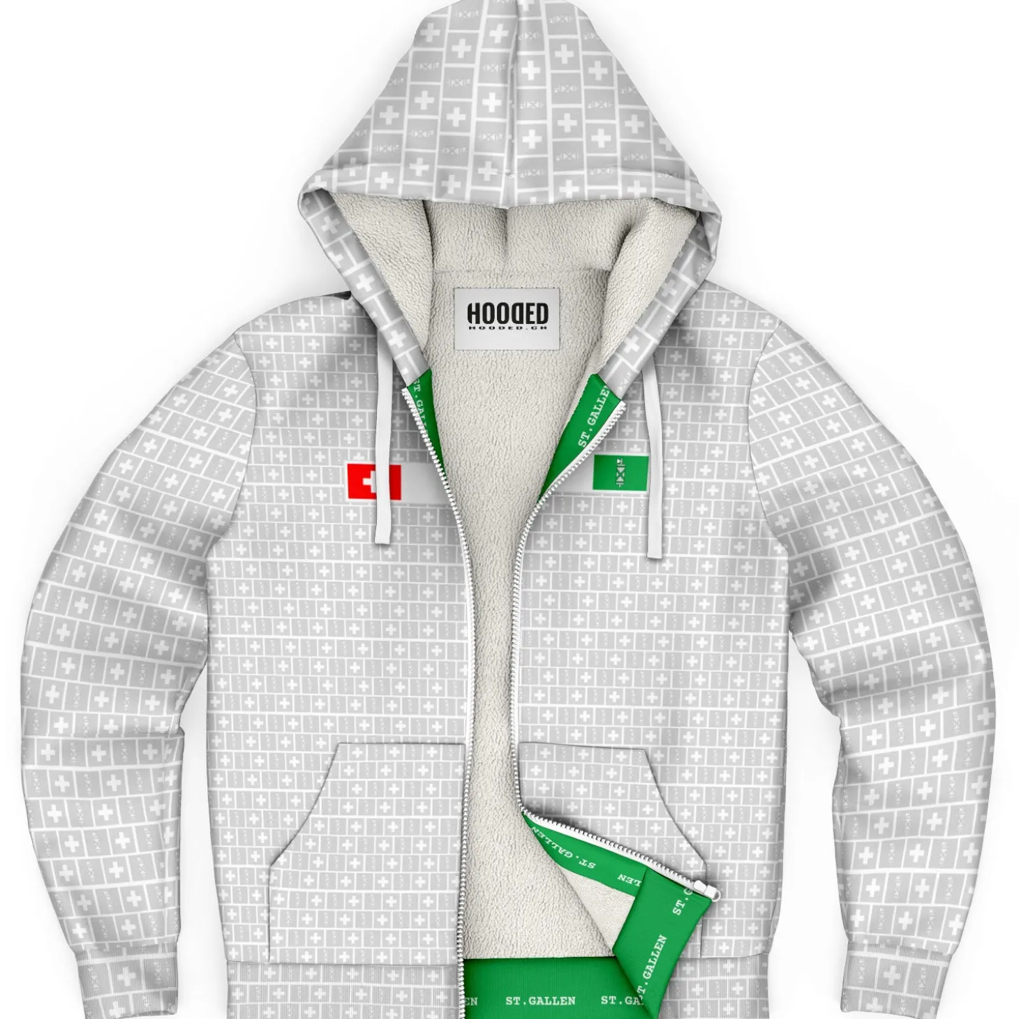 Deluxe Hoodie - St. Gallen Muster weiss
