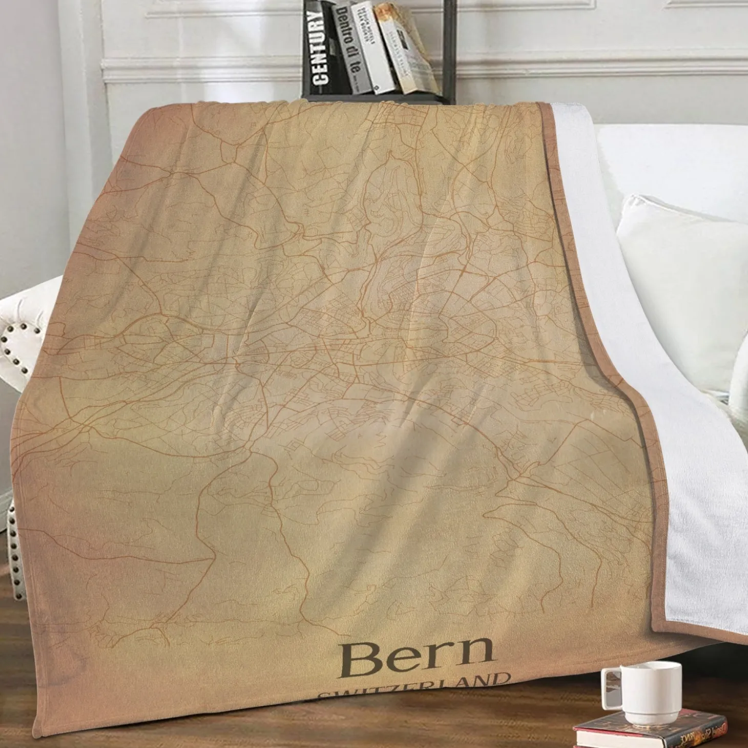 Fleecedecke Bern Vintage Karte