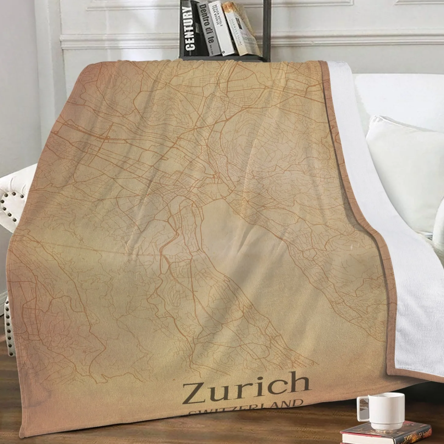Fleecedecke Zürcher Vintage Karte