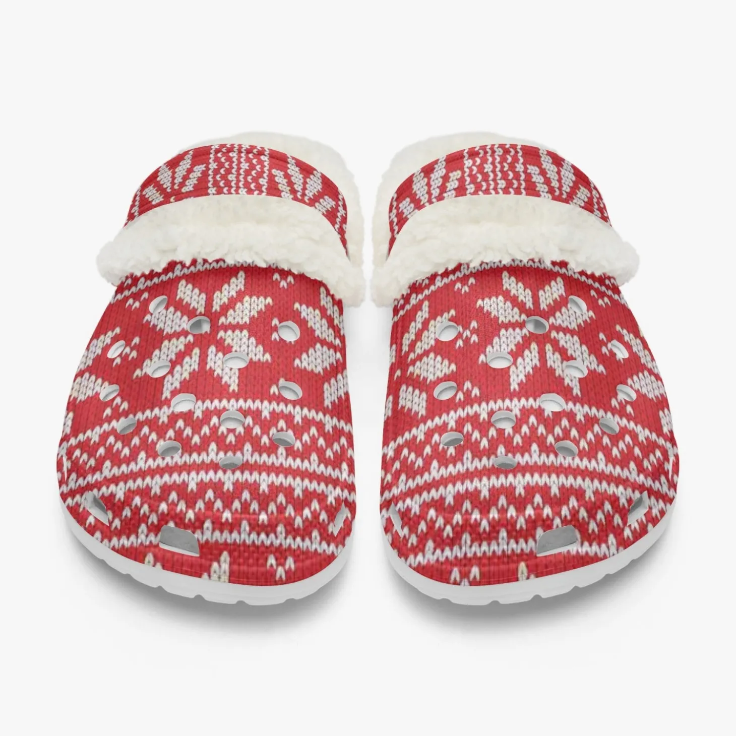 Gefütterte Sandalen/Schlappen Strickoptik