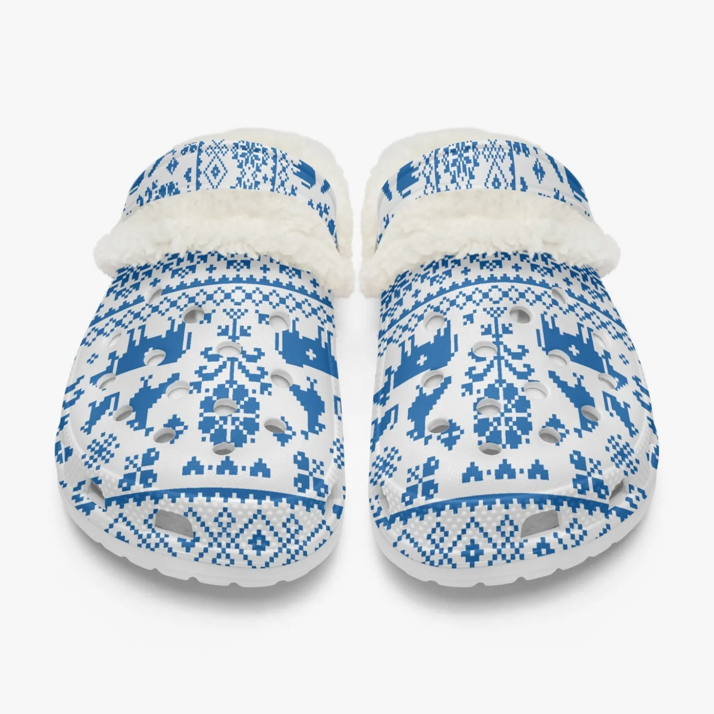 Gefütterte Sandalen/Schlappen Schweizer Muster
