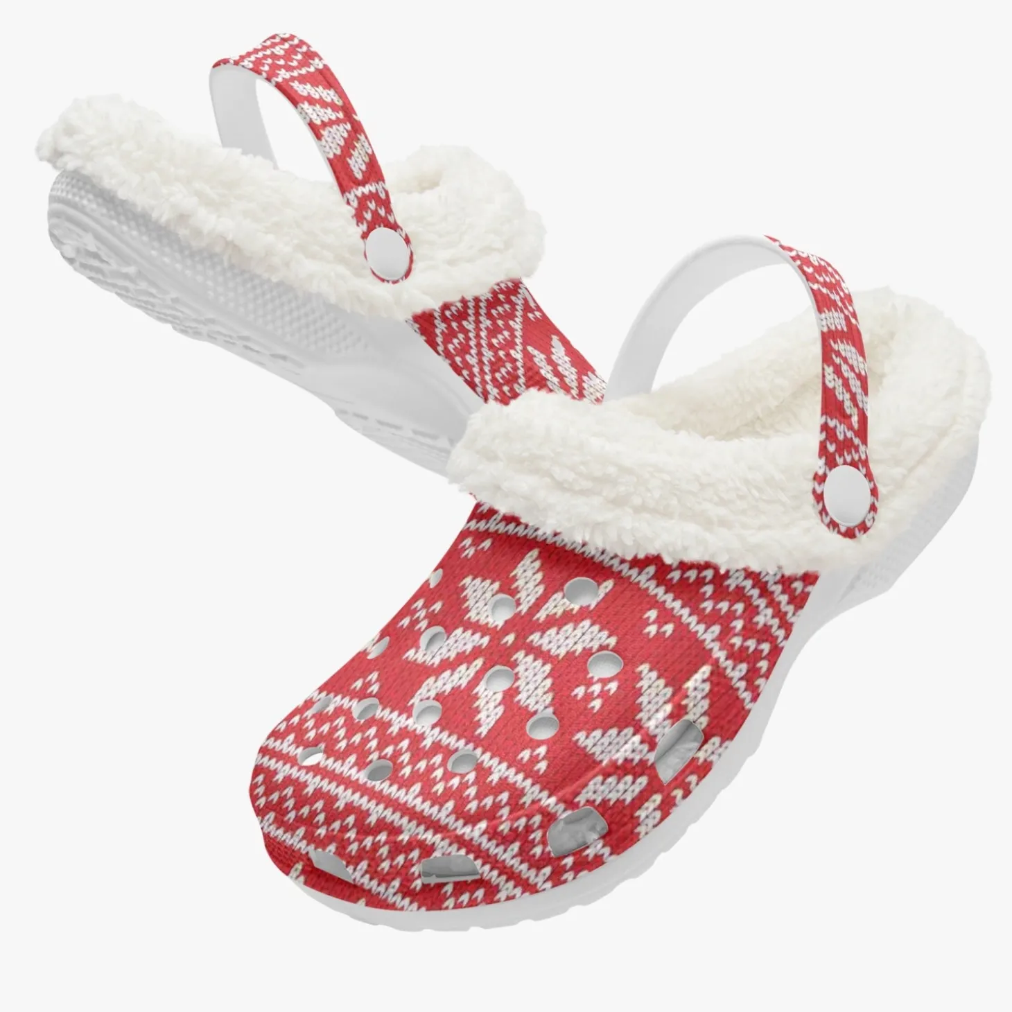Gefütterte Sandalen/Schlappen Strickoptik