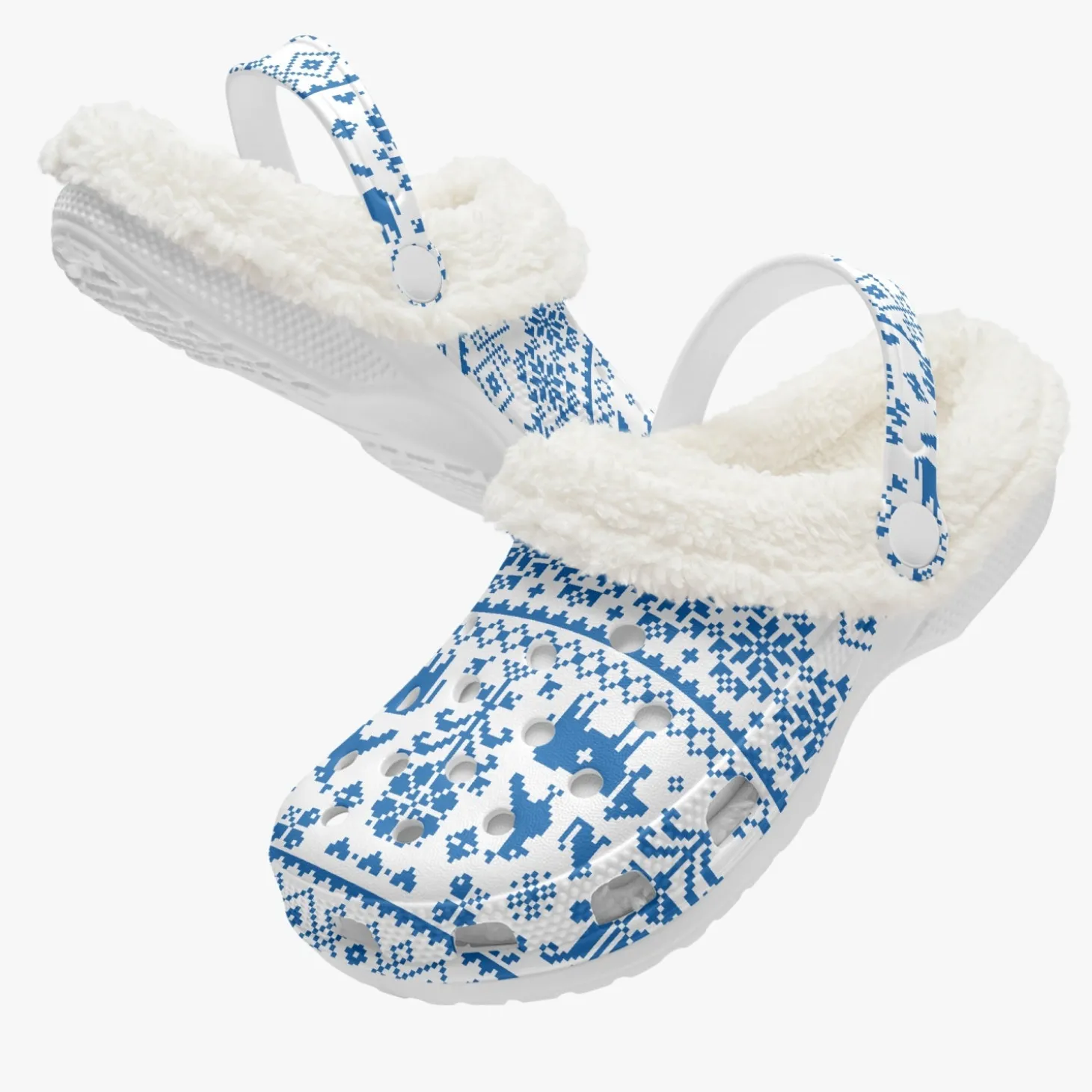 Gefütterte Sandalen/Schlappen Schweizer Muster