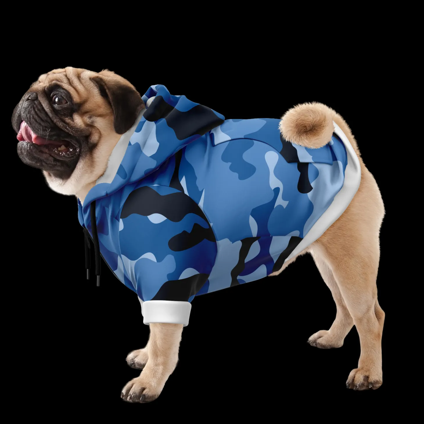 Kapuzenpulli mit Reißverschluss für Hunde | Blaue Tarnung