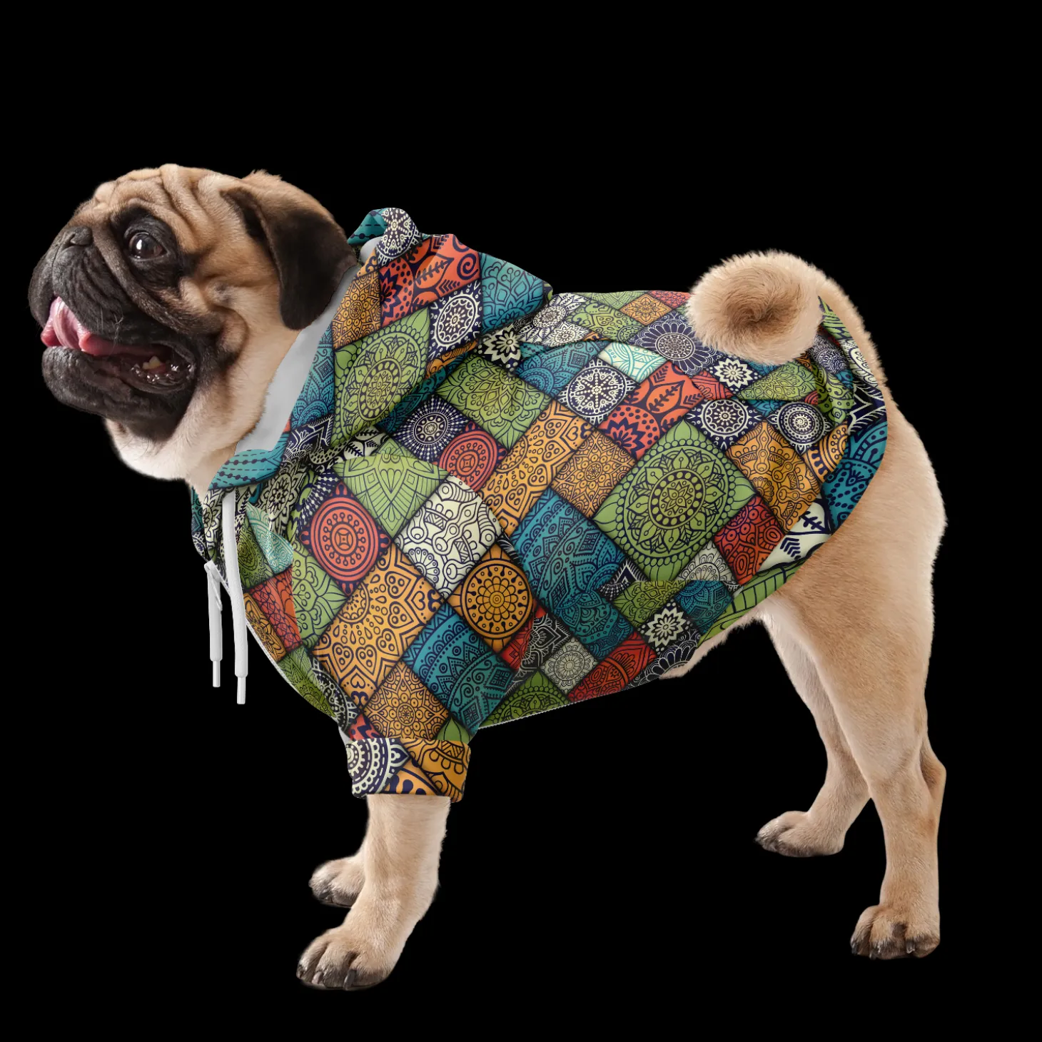 Kapuzenpulli mit Reißverschluss für Hunde | Fliesen