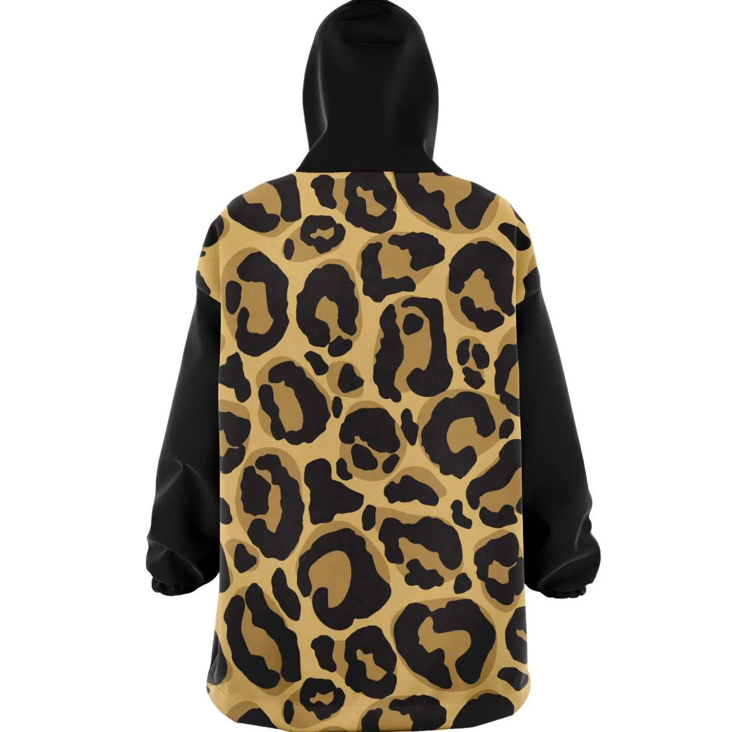 Kuscheliger Kapuzenpullover | Schwarzer Leopard