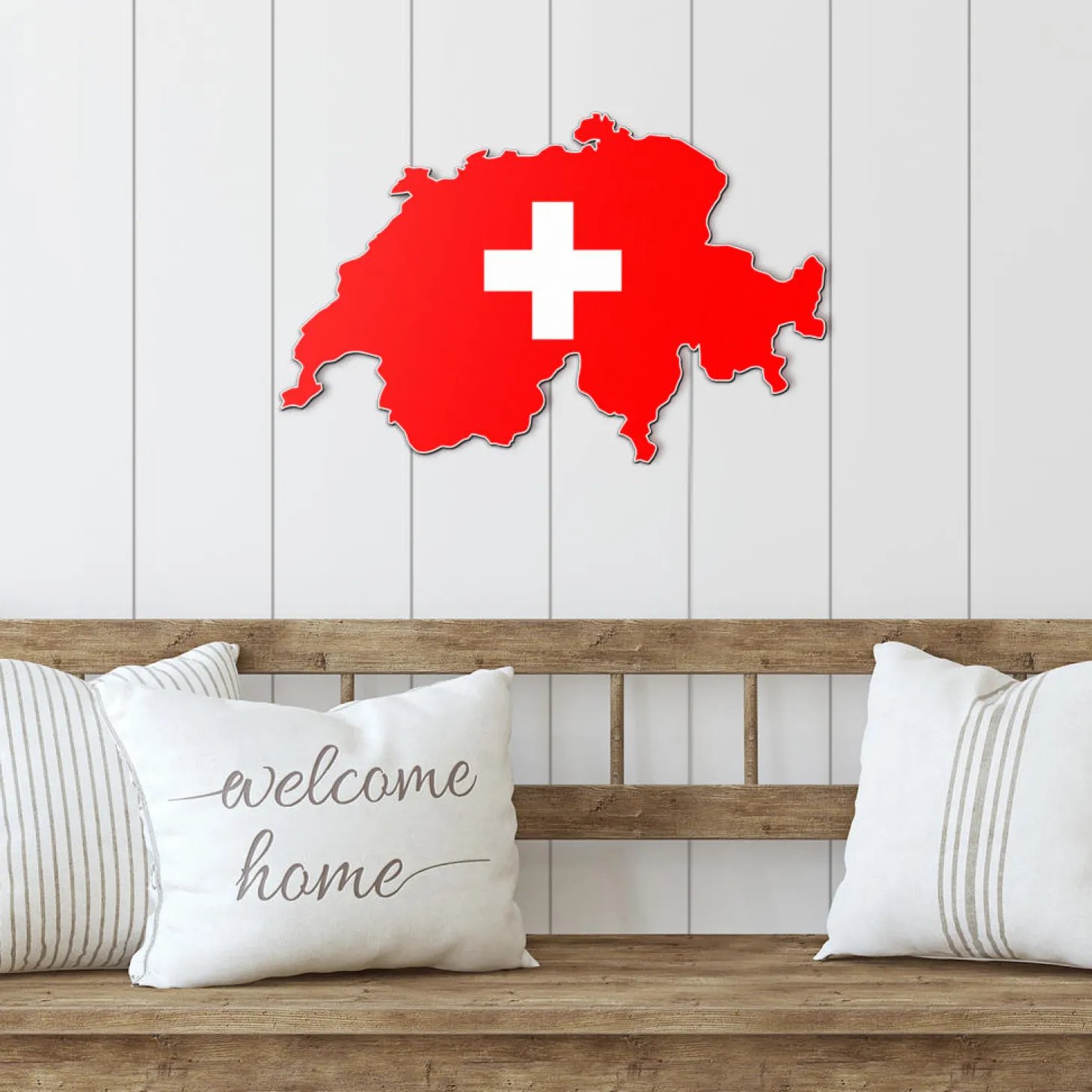 Schweiz-Karte – Wanddekoration aus Metall