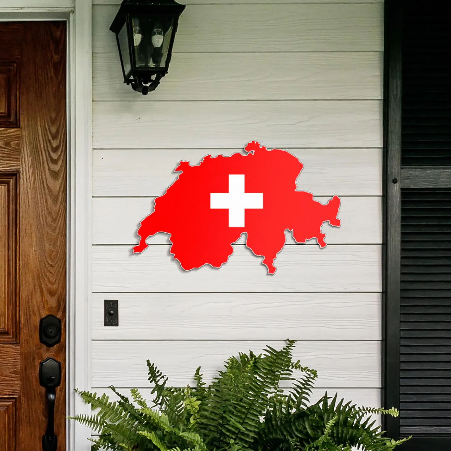 Schweiz-Karte – Wanddekoration aus Metall