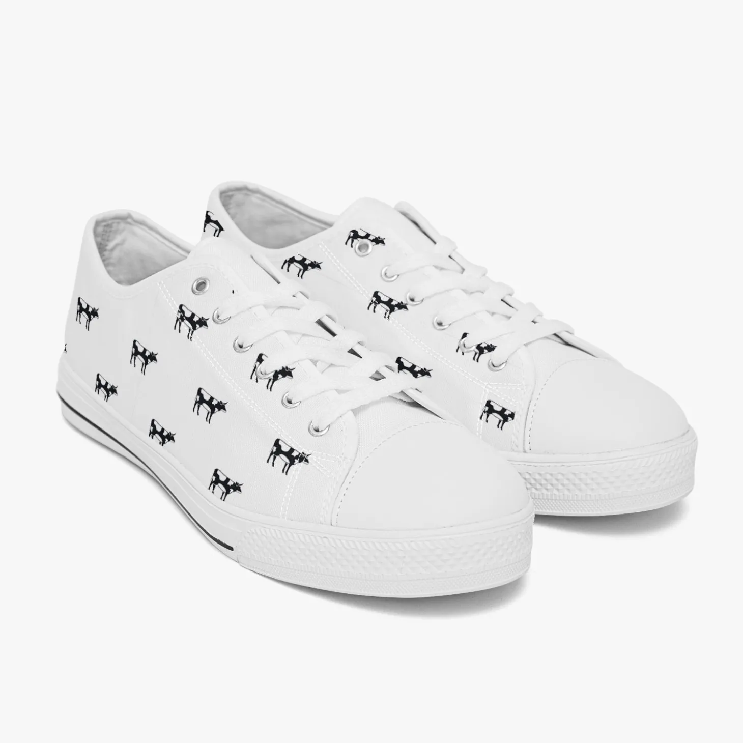 Turnschuhe - Kuh-Motiv Weiss